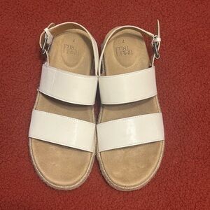 Time and Tru White Sandals with Buckle